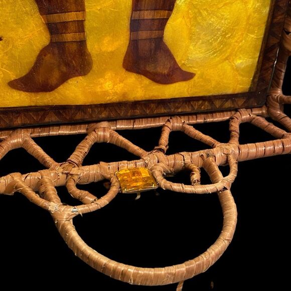 Polynesian Tiki God Capiz Serving Tray AMAZING - Picture 4 of 12